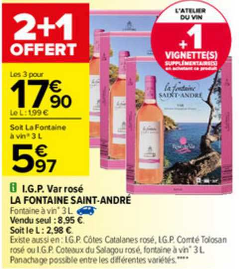 i.g.p. var rosé la fontaine saint-andré