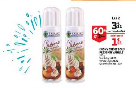 isigny crème sous pression vanille
