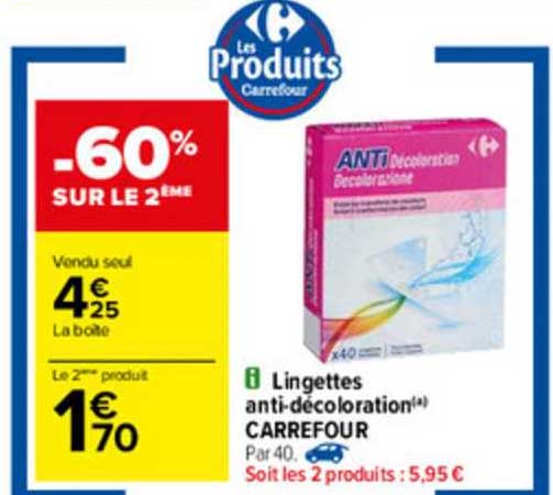 lingettes anti-décoloration carrefour