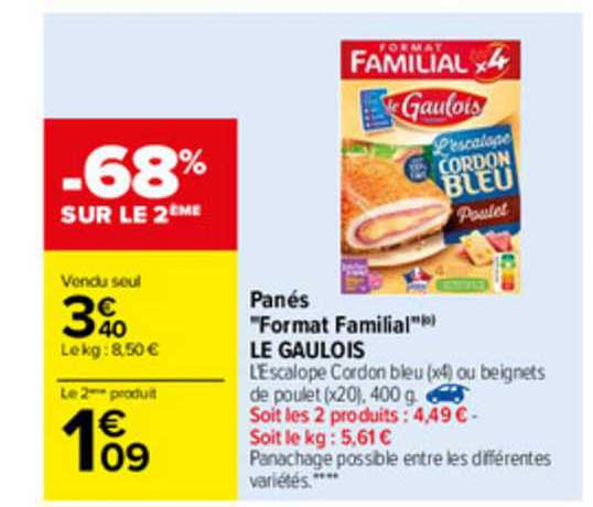 panés "format familial" le gaulois