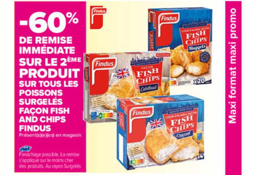 poissons surgelés façon fish and chips findus