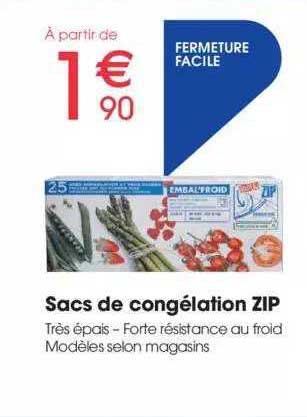 Sacs De Congélation Zip