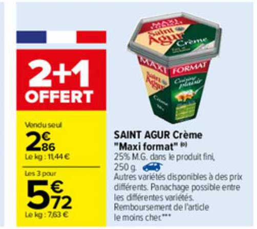 saint agur crème "maxi format"