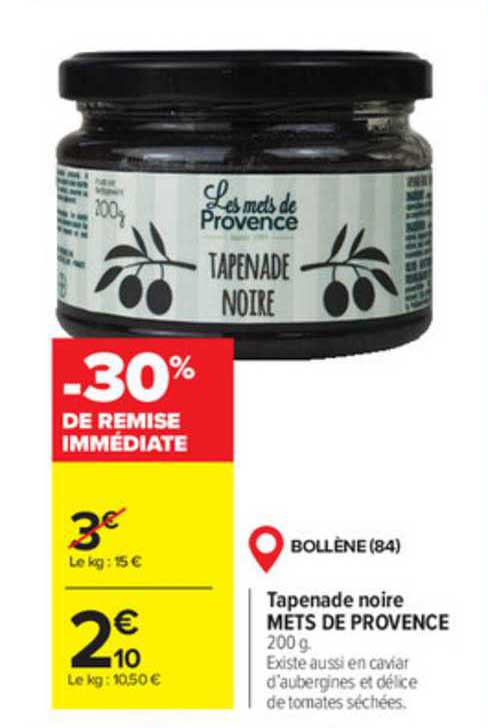 tapenade noire mets de provence