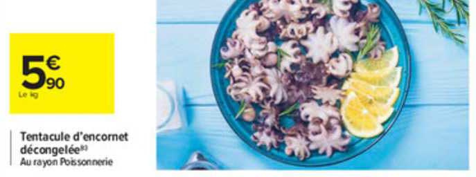tentacule d'encornet décongelée