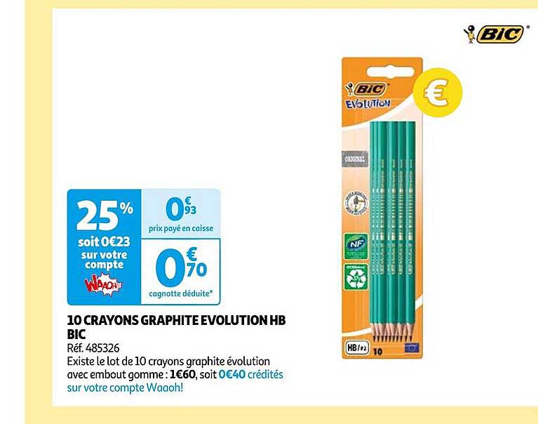 10 Crayons Graphite Evolution Hb Bic