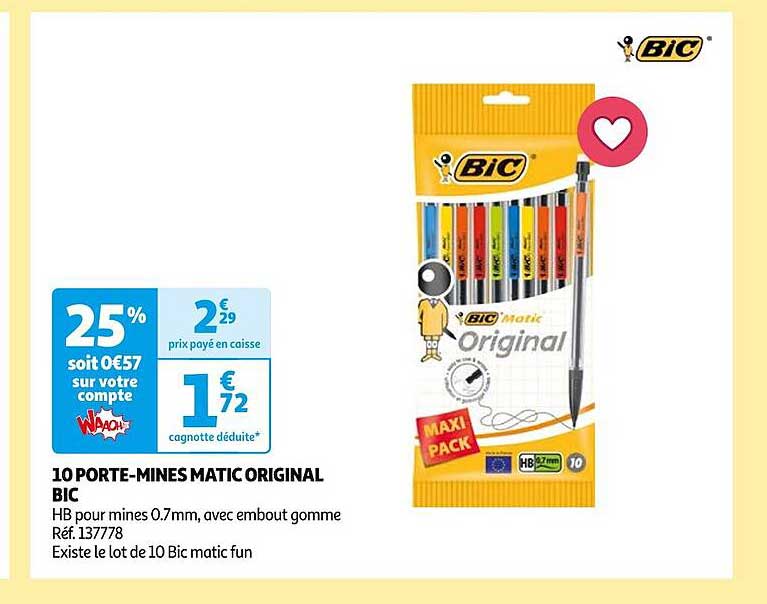 10 porte-mines matic original bic
