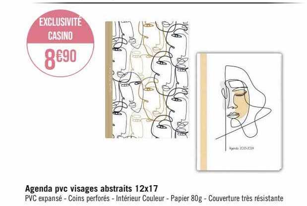 agenda pvc visages abstraits 12 x 17