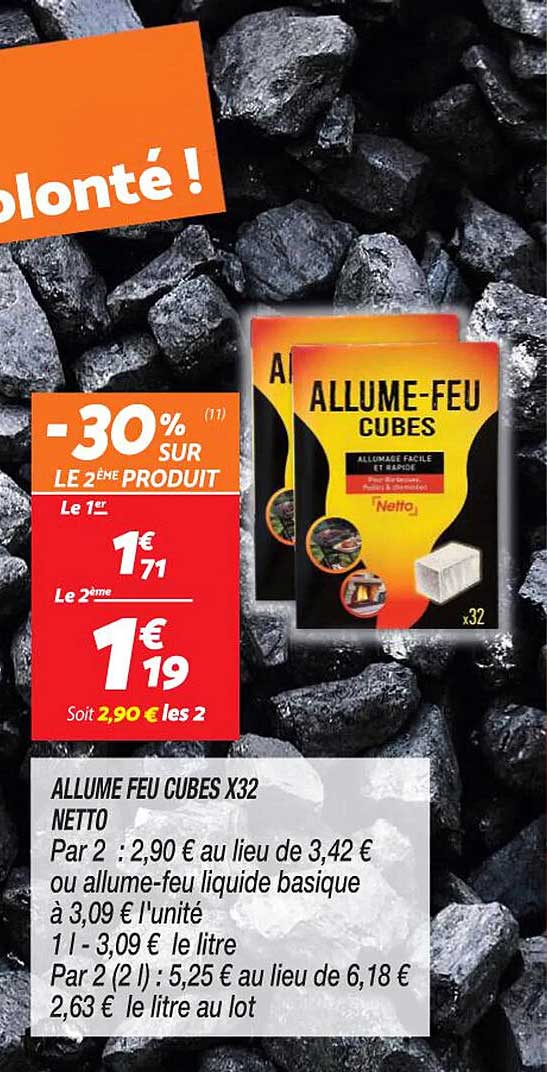 allume feu cubes x32 netto