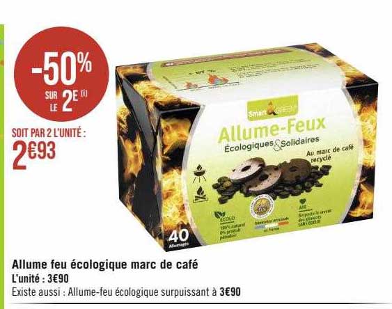allume feu écologique marc de café