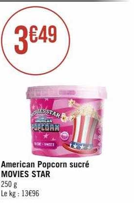 american popcorn sucré movies star
