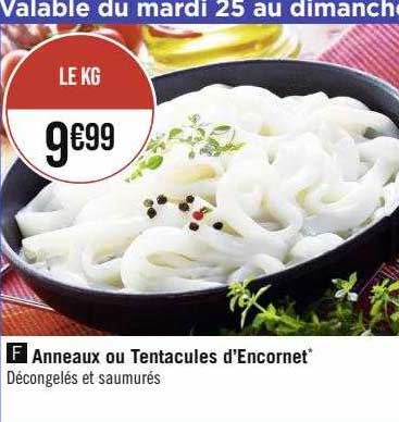 anneaux ou tentacules d'encornet