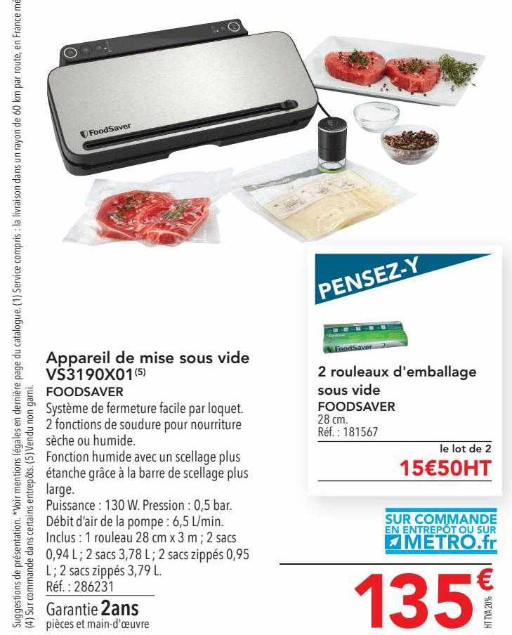appareil de mise sous vide vs3190x01 foodsaver