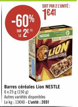 Barres Céréales Lion Nestlé