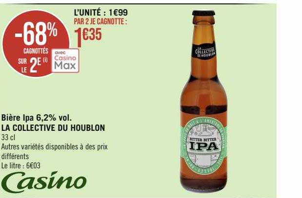 bière ipa 6,2% vol. la collective du houblon