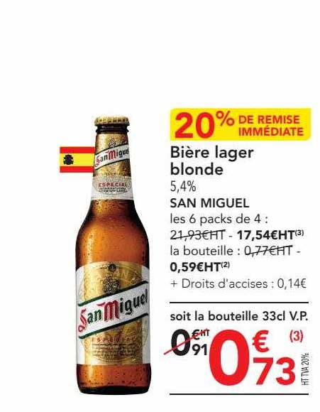 bière lager blonde san miguel