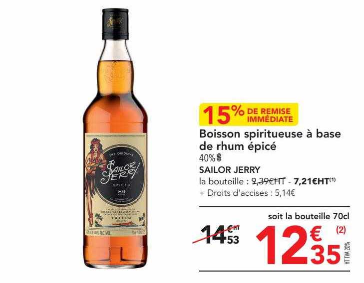 boisson spiritueuse à base de rhum épicé sailor jerry