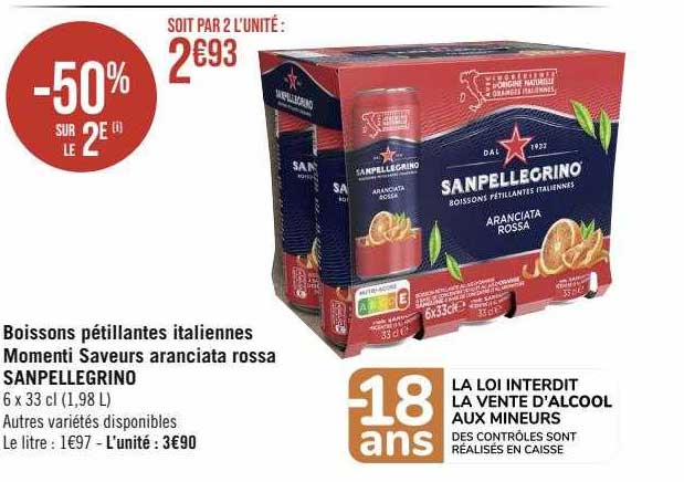 Boissons Pétillantes Italiennes Momenti Saveurs Aranciata Rossa Sanpellegrino
