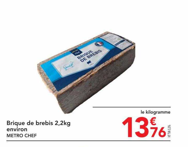 brique de brebis 2,2 kg environ metro chef