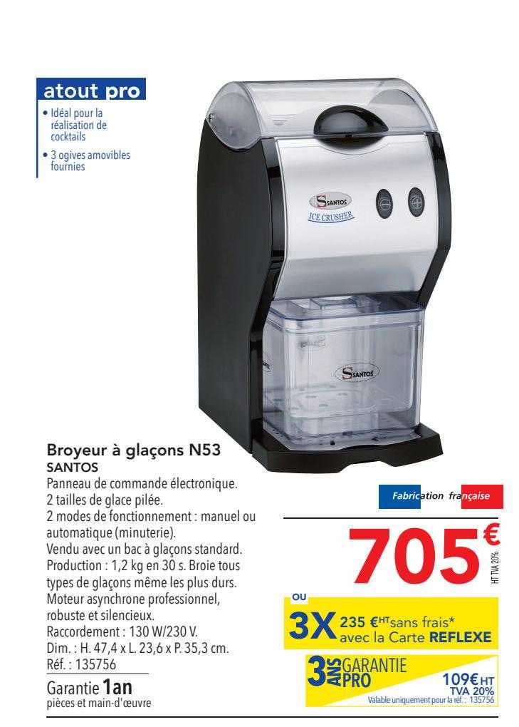 Broyeur à Glaçons N53 Santos