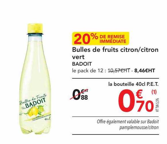 bulles de fruits citron/citron vert badoit