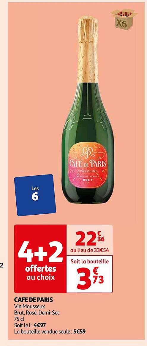 café de paris vin mousseux brut, rosé, demi-sec