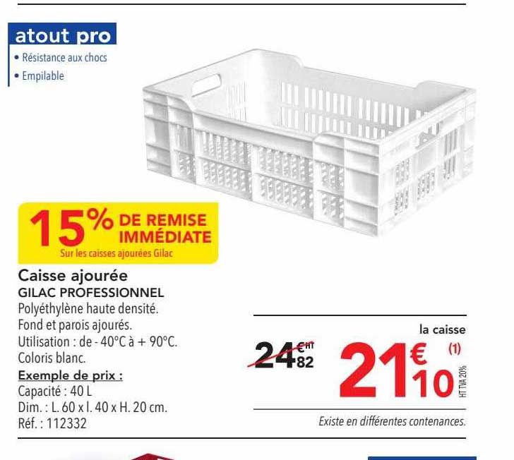 caisse ajourée gilac professionnel