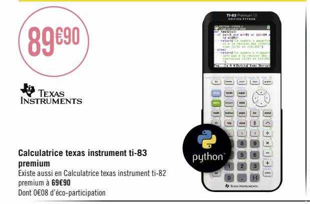 Calculatrice Texas Instrument Ti-83 Premium