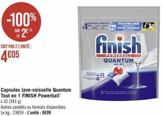 capsules lave-vaisselle quantum tout en 1 finish powerball
