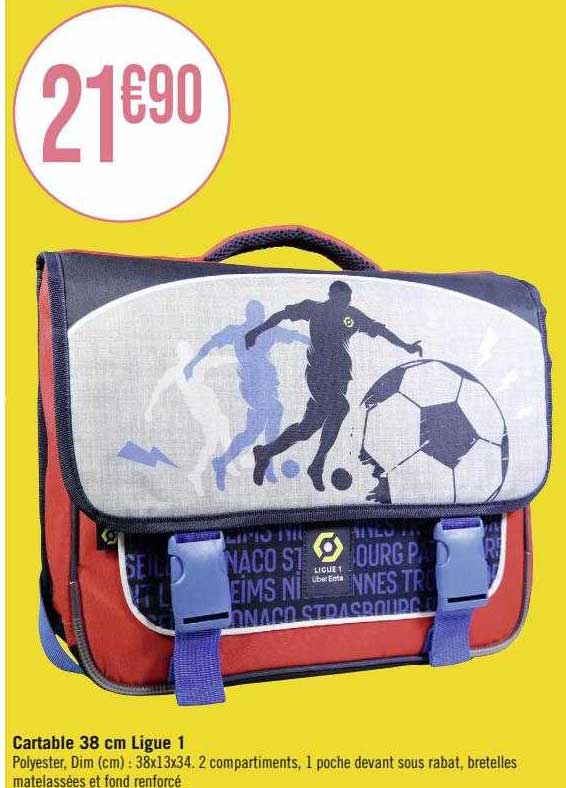 cartable 38 cm ligue 1