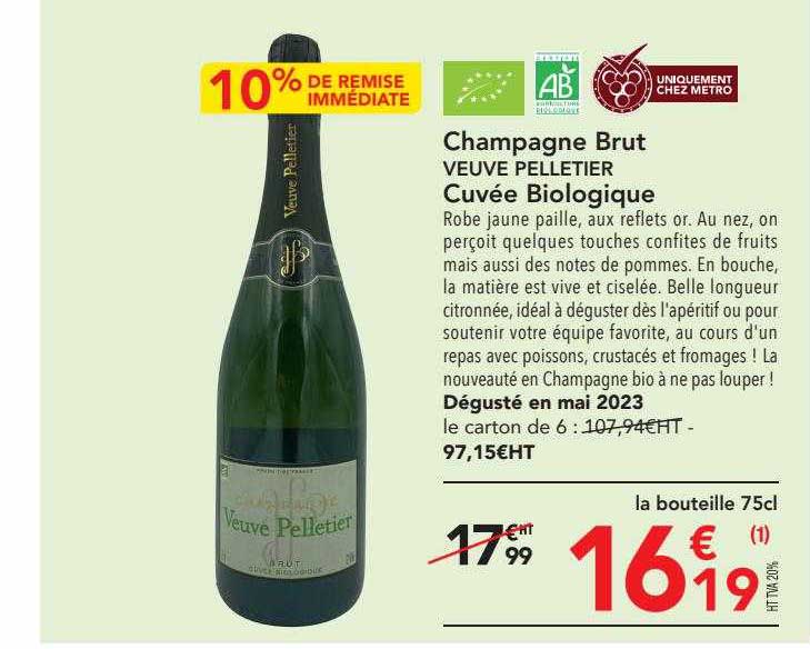 champagne brut veuve pelletier cuvée biologique