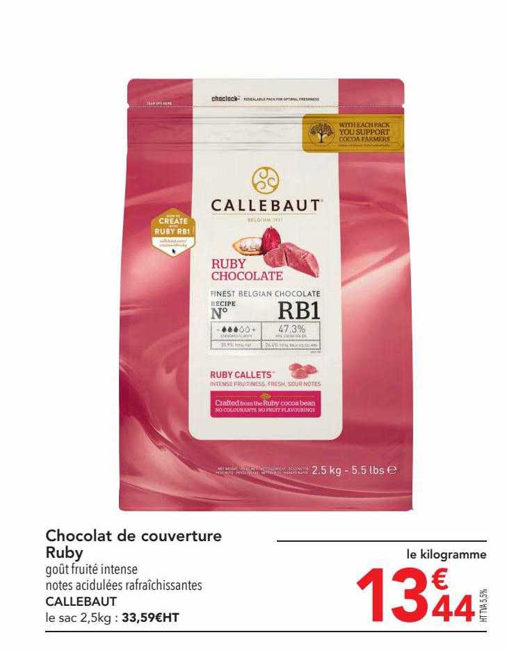 Chocolat De Couverture Ruby Callebaut