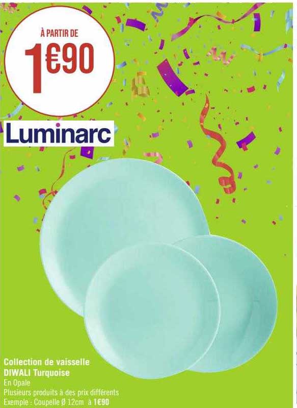 Collection De Vaisselle Diwali Turquoise Luminarc