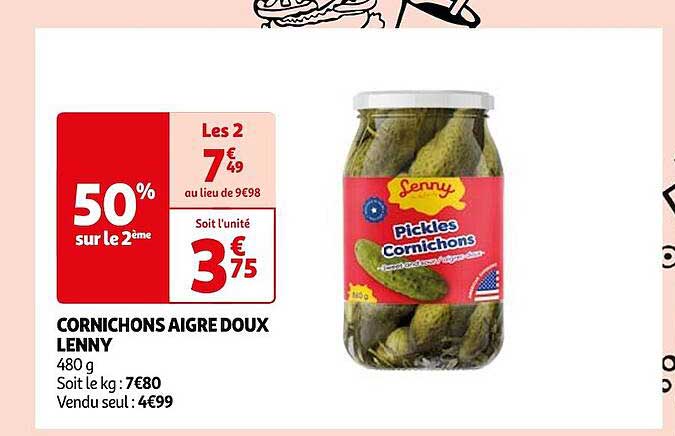 cornichons aigre doux lenny senny