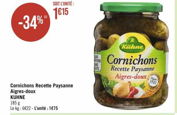 Cornichons Recette Paysanne Aigres-doux Kühne