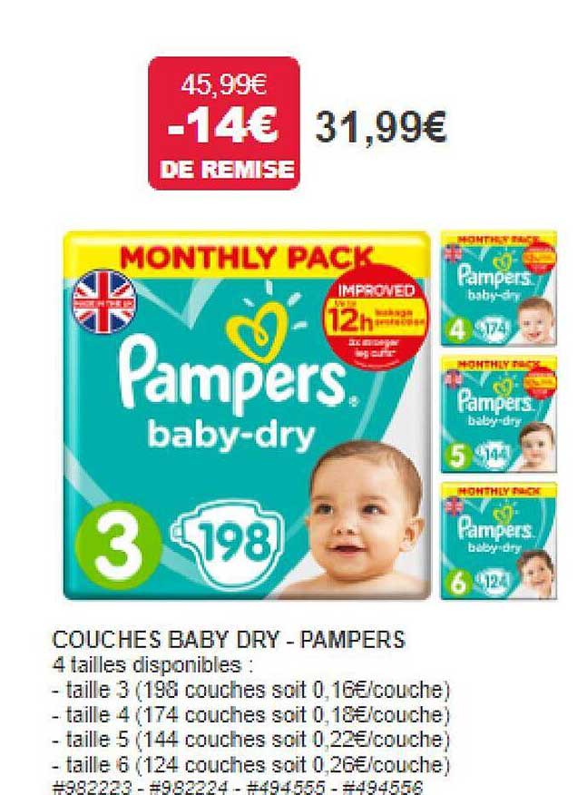 Couches Baby Dry - Pampers