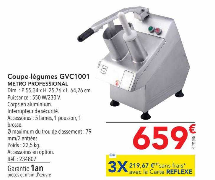 coupe-légumes gvc1001 metro professional