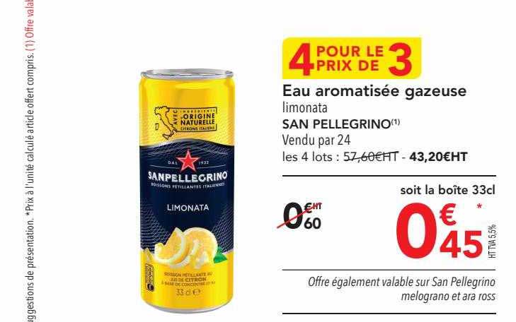 eau aromatisée gazeuse san pellegrino