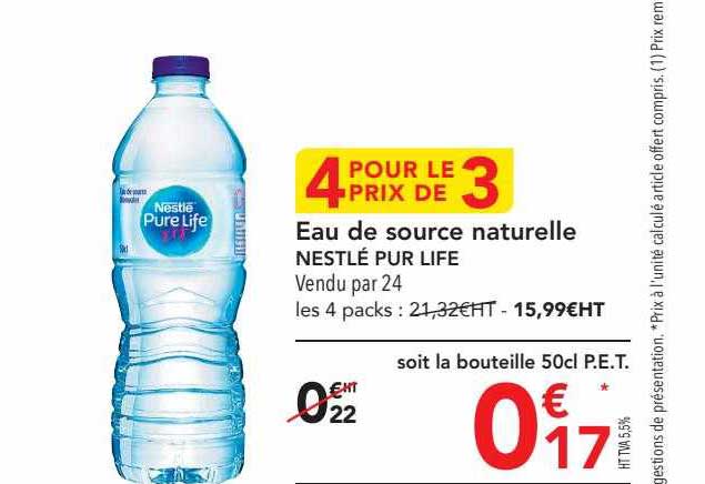 Eau De Source Naturelle Nestlé Pur Life