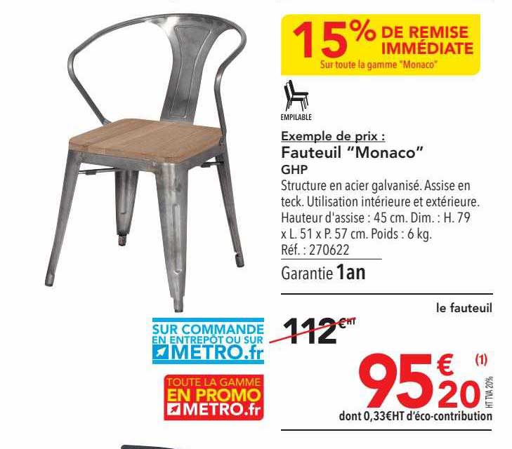 Fauteuil "monaco" Ghp