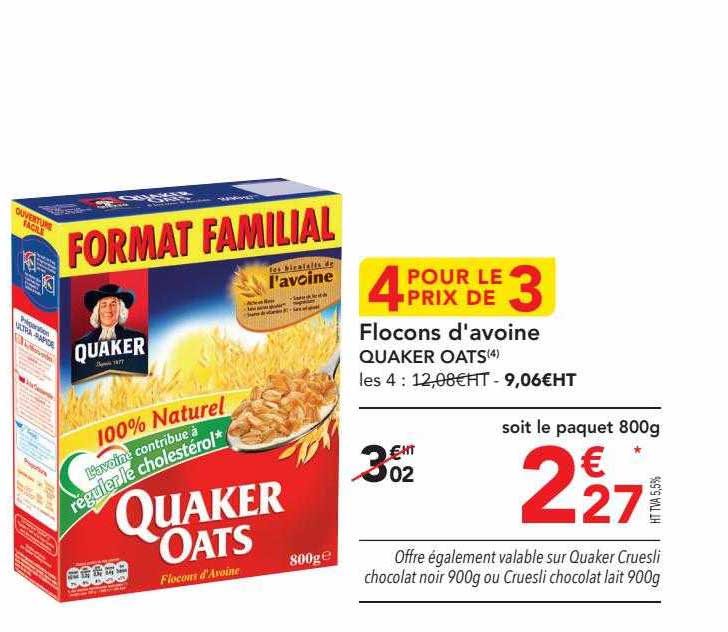 flocons d'avoine quaker oasts