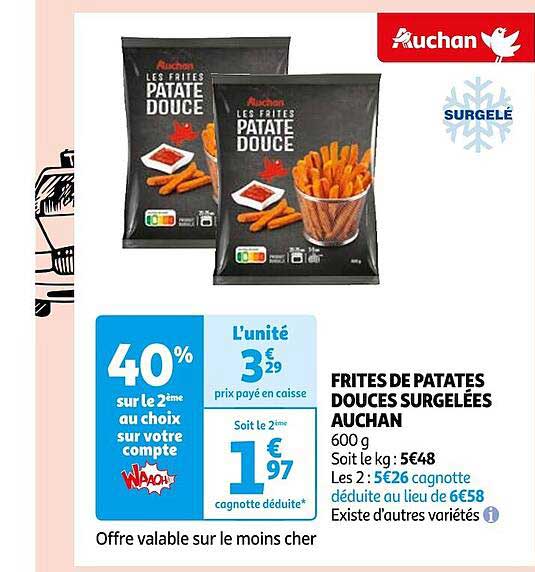 frites de patates douces surgelées auchan