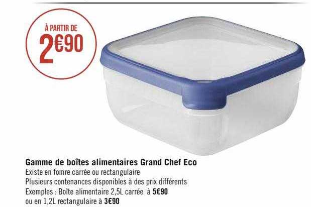 gamme de boîtes alimentaires grand chef éco