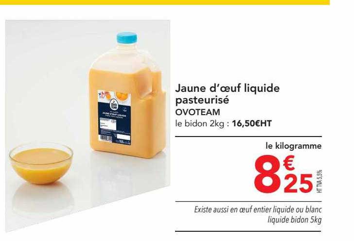 jaune d'oeuf liquide pasteurisé ovoteam