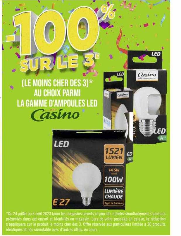 la gamme d'ampoules led casino