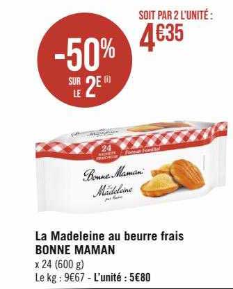 la madeleine au beurre frais bonne maman