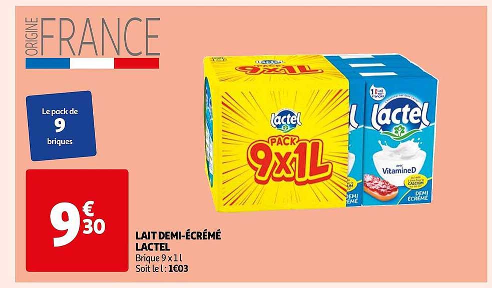 lait demi-écrémé lactel