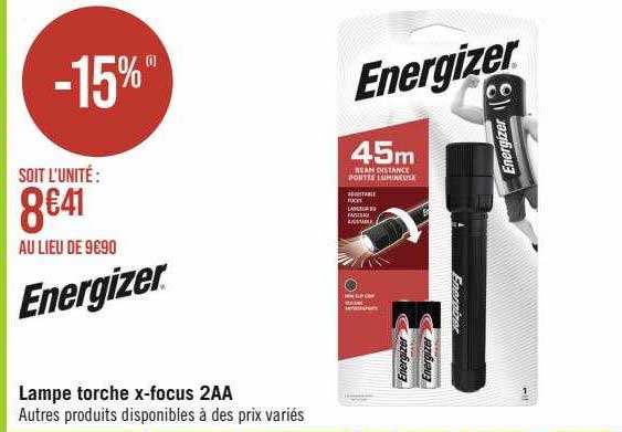 lampe torche x-focus 2aa energizer