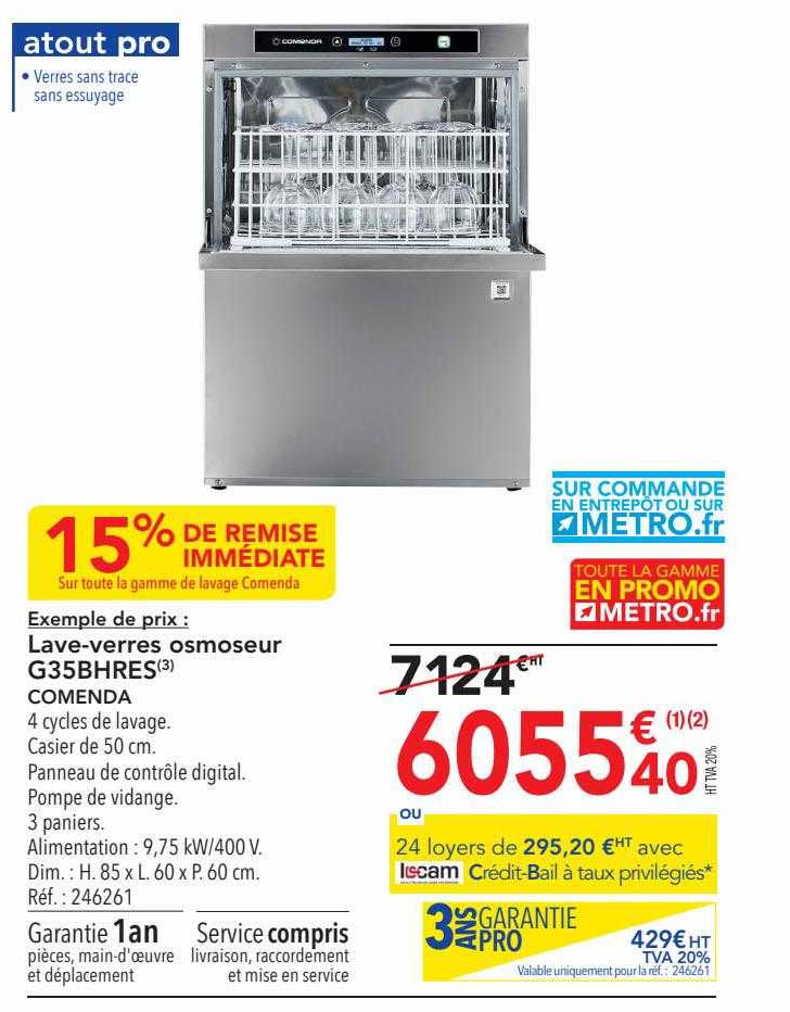 Lave-verres Osmoseur G35bhres Comenda