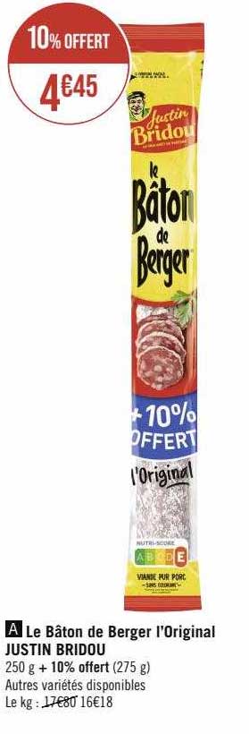 le bâton de berger l'original justin bridou